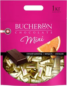 Bucheron Mini горький шоколад с миндалем и апельсином 1000 гр