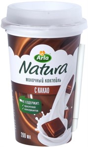 Arla Natura молочный коктейль со вкусом какао 200 мл