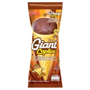Glico giant caplico choco воздушный десерт в вафельном рожке шоколад 28 гр