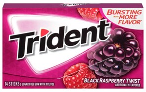 Trident sticks black raspberry жвачка с ежевикой 27 гр