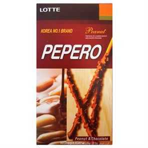 Lotte Pepero Peanut & Chocolate с арахисом в шоколаде 36 гр
