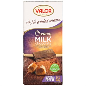Valor No Sugar молочный шоколад без сахара с кремом из фундука 100 гр