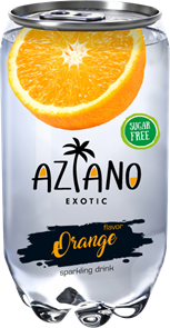 Aziano Orange Sparkling Drink газированный напиток со вкусом апельсина 350 мл 6925374509707