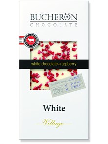 Bucheron Village White Chocolate raspberry  с кусочками малины 100 гр