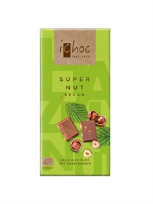 iChoc VEGAN Super Nut шоколад на рисосвом молоке с дробленым фундуком