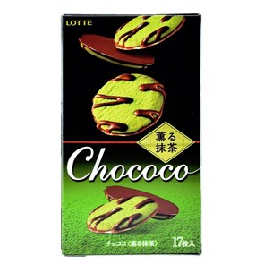 Lotte Crunky Biscuit Green Tea шоколадный бисквит с зеленым чаем 88 гр