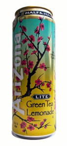 Arizona half green tea & half lemonade напиток чайный негазированный 680 мл