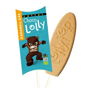 Lollytop шоколад детский на палочке Карамельный мишка с медово-карамельными чипсами, 20 гр