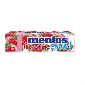 Mentos Incredible Chew Strawberry жевательные конфеты 45 гр