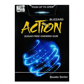 Blizzard action awake series жевательная резинка без сахара 30 подушечек