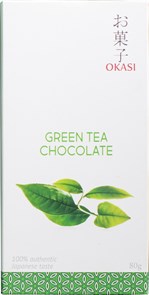 Okasi шоколад белый с японским зеленым чаем матча 80 гр