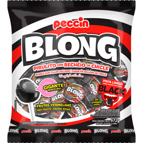 Peccin Blong Black леденцы с жевательной резинкой 28 гр (поштучно)