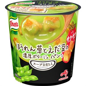 Ajinomoto Knorr суп-пюре из Шпината бобов Эдамамэ и сырн гренк стакан 33 гр