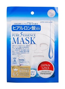 Japan Gals Pure 5 Essense маска для лица с гиалуроновой кислотой 1 шт