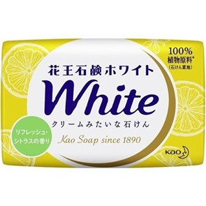 Kao White Refresh Citrus Кусковое крем-мыло со скваланом, с освежающим ароматом цитрусовых 1шт