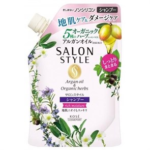 KOSE Salon Style Rich Moisture шампунь д/волос увл с органич-ми маслами цветы/травы 360 мл