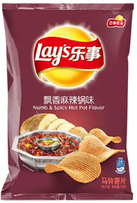 Lay's numb&spicy hot flavor чипсы острые 70г