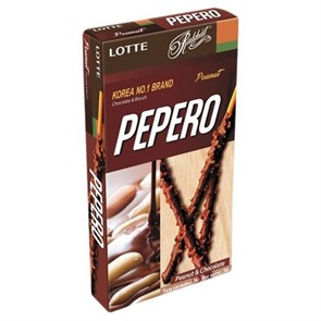 Lotte Pepero Соломка в шоколадной глазури с арахисом 36 гр