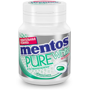 Mentos Pure White жевательная резинка ментол 60 гр