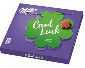 Milka Шоколадные конфеты I love Good luck с молочно-шоколадным кремом 110гр