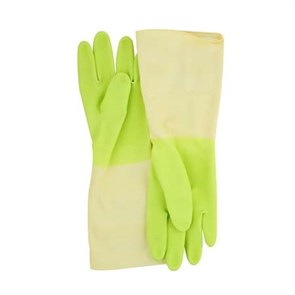MJ TWOTONE Перчатки латексные хозяйственные двухцветные размер S 33см*19см цвет зеленый/белый