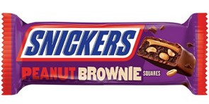 Snickers Peanut Brownie шоколадный батончик 34 гр
