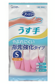 ST Family Перчатки виниловые толстые с антибакт-м эффектом размер S (розовые) 1 пара 712106