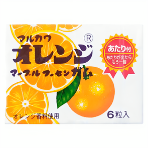 Жевательная резинка MARUKAWA "Мраморная" Апельсин (6 шариков)