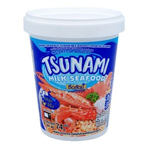 ТМ Sue Sat TSUNAMI Milk Seaf Лапша быстрого приготовления со вкусом морепродуктов в слив. соусе 74гр