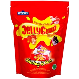 ТМ "Donald JELLYGUM RED" Желе жевательное конняку со вкусами виноград, клубника, личи 230гр 043381