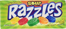 Razzles Sour Multi жевательная резинка со вкусом кислых фруктов 46 гр 112681