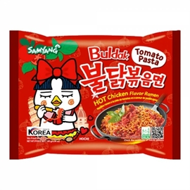 Samyang лапша быстрого приготовления рамэн с острой курицы бульдак и томатной пастой 140 гр 114685