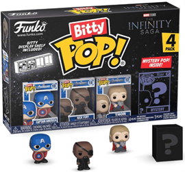 Funko Bitty POP! Marvel Infinity Saga S1 Cap America+Nick Fury+Thor+Mystery(1 of 4) Фигурка 121295