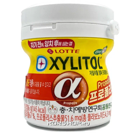 {{photo.Alt || photo.Description || 'Lotte Korea Xylitol-α Propolis Жевательная резинка с прополисом 86гр'}}