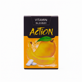 {{photo.Alt || photo.Description || 'Action Banana Mango Vitamin жевательная резинка без сахара с двойным вкусом банан и манго 23,8 гр'}}
